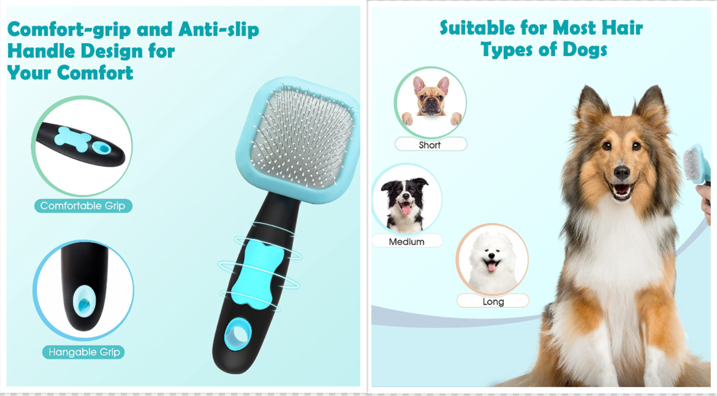 PETPAWJOY Dog Brush for French Bulldogs